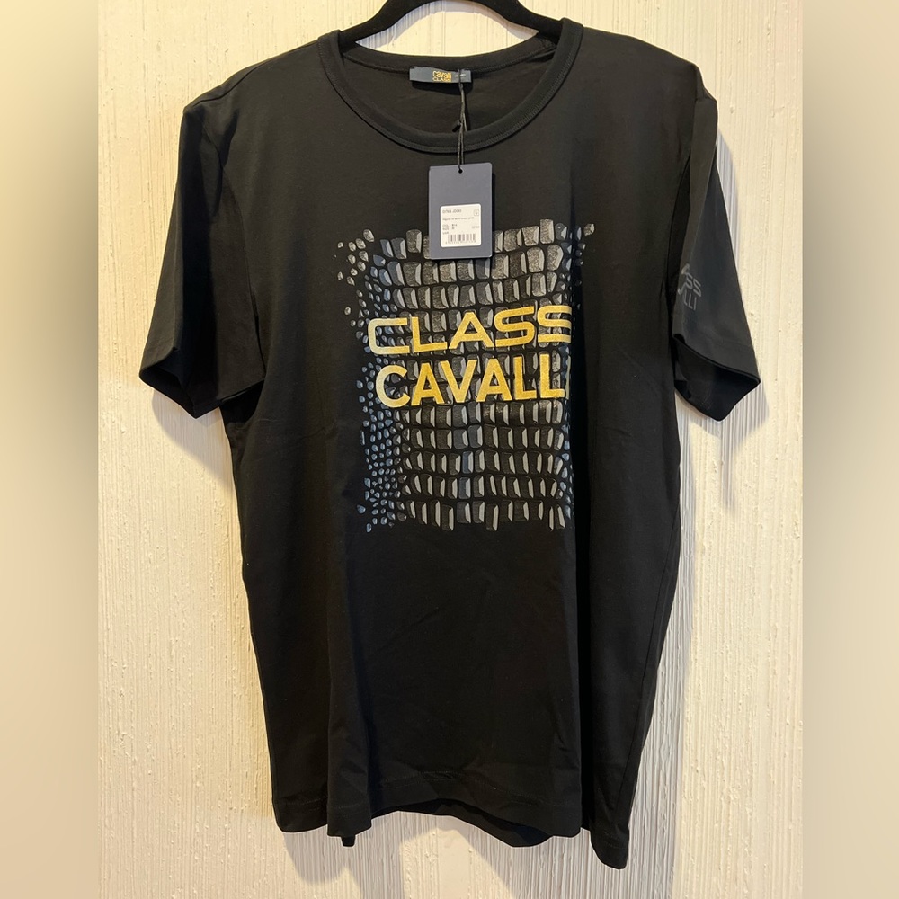 Roberto Cavalli black and gold class Cavalli medium tshirt and extra large